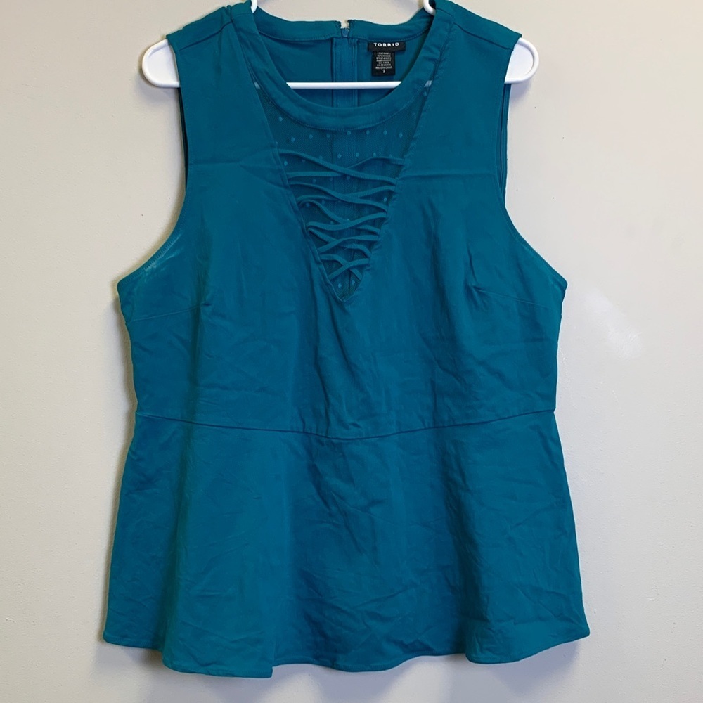 Torrid Teal Sleeveless Blouse